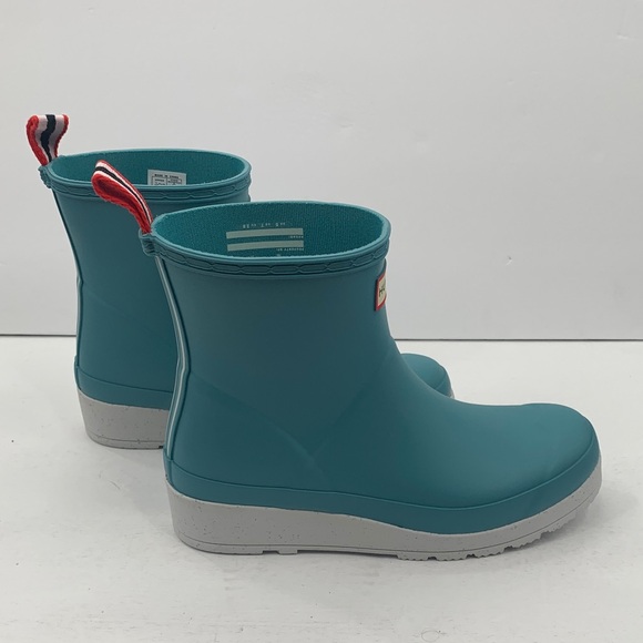 Hunter Boot Women's Play Short Speckle Rain Boot Spruce 7M - Picture 9 of 13
